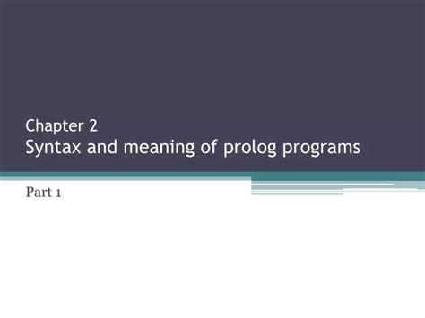 Image result for Prolog Syntax and Semantics