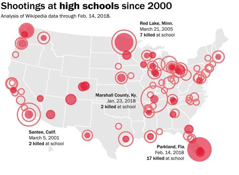 Eighteen years of gun violence in U.S. schools, mapped - The Washington ...