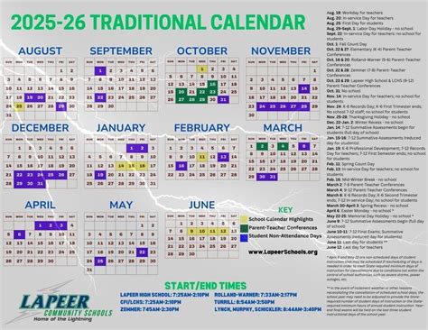Lapeer Community Schools announces traditional/year-round calendars for ...