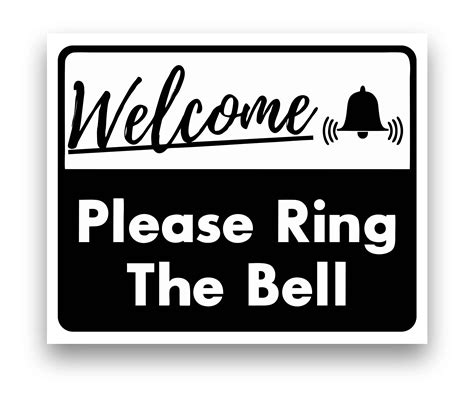 Welcome Please Ring The Bell Sign Stickers For Home Clinic Office Shops ...
