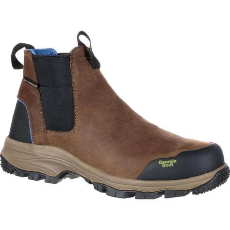 Shop Georgia Boots Mens Blue Collar Chelsea Waterproof Romeo