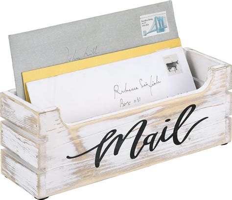 MyGift Whitewashed Wood Mail Holder - Desktop Organizer India | Ubuy