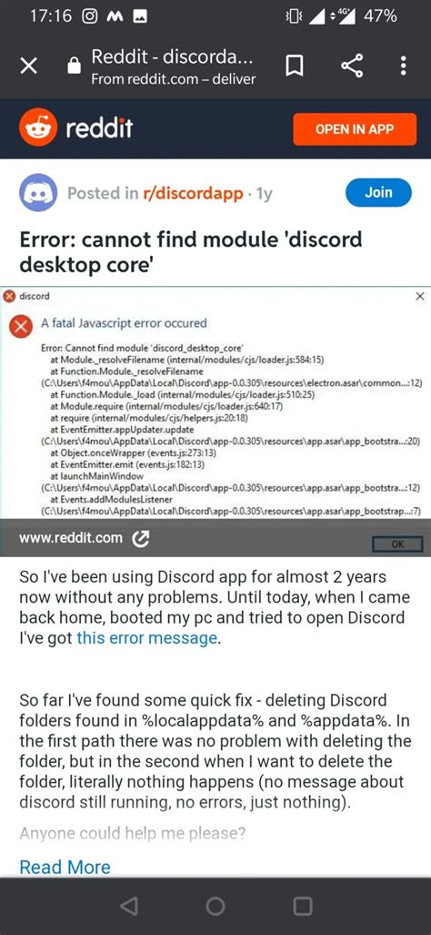 Image result for Error Cannot Find Module Discord Desktop Core