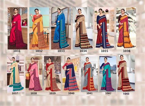 BANSI ATS ECO CREPE UNIFORM VOL 38 TEACHER UNIFORM SAREES COLLECTION ...