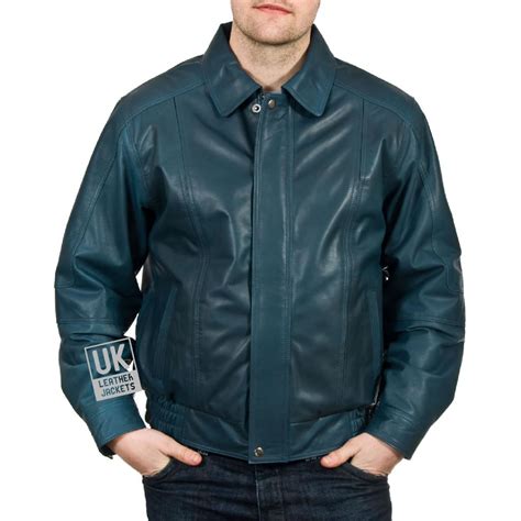 Mens Blue Leather Jacket - Hudson | UK Leather Jackets