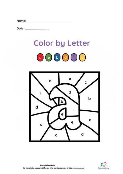 Color By Letter Worksheets