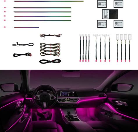 Amazon.com: ODPPVAC Ambient Lighting Car Interior, 128 Colorful Car Led ...