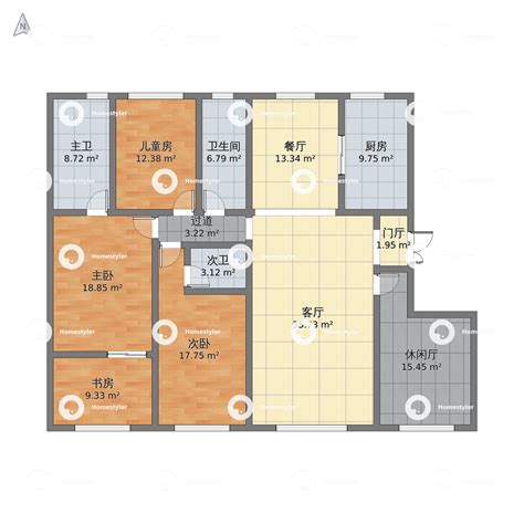 河南省平顶山市卫东区 奢华的小窝5室2厅3卫 172m²-v2户型图 - 小区户型图 -躺平设计家