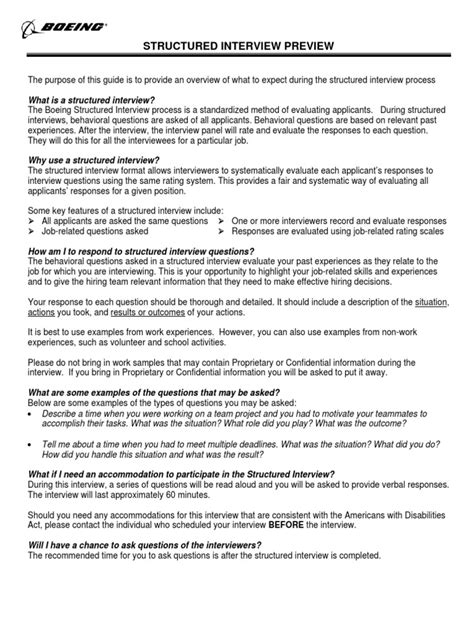 Image result for Boeing Structured Interview Questions Answers