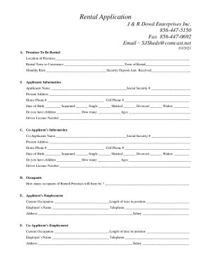 2021-2025 Form NJ J & R Dowd Enterprises Rental Application Fill Online ...