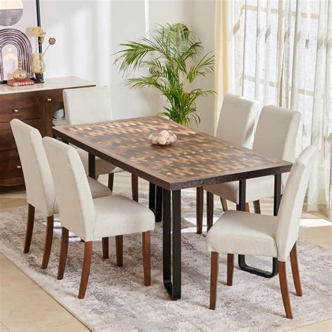 Buy Nirvana Atharva 6-Seater Dining Set with Chairs - Brown from Home ...