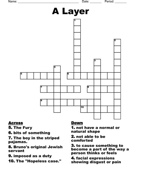 A Layer Crossword - WordMint