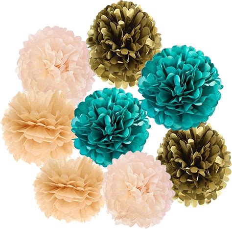 Qian'sParty Birthday Decorations for Women Teal Gold /Gold Happy India ...