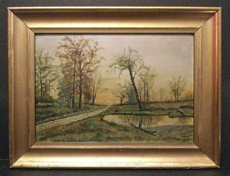 1913 LISTED WELSH MARGARET L WILLIAMS?? Sd COUNTRY LANDSCAPE on BOARD ...
