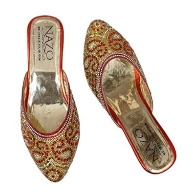 Buy Nazo Embellished Traditional Indian Ethnic Sandals with Beads and ...