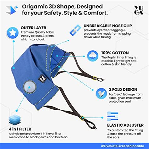 YUGA 6 layer Protection HexaShield 3D Reusable Washable Without Valve ...