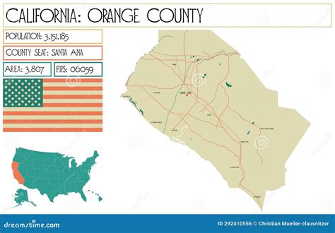 Orange County Map In California. Vector Illustration | CartoonDealer.com #106723190