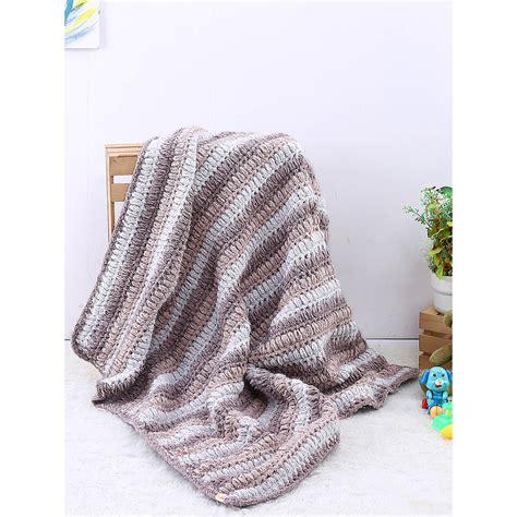 Soft Chenille Striped Baby Blanket - Grey 2612 – Magic Needles