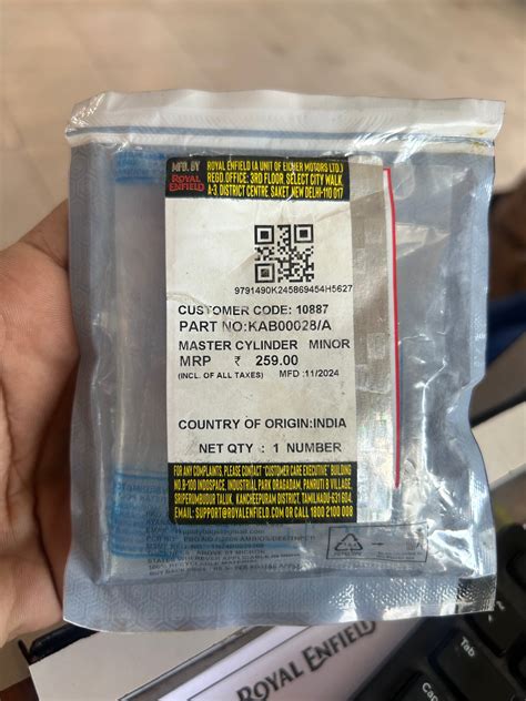 Royal Enfield KAB00028/A Master Cylinder Minor Kit ETL Brake Rebuild ...