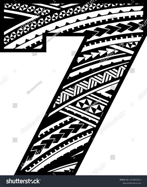 Maori Mandala English Alphabet Numbers Letters Stock Vector (Royalty ...