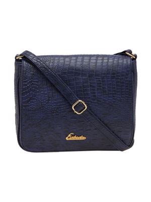 Buy ESBEDA Blue Textured Pu Synthetic Material Sling Bag Online