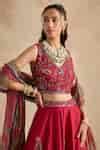 Buy Magenta Viscose, Silk, Tissue Embroidery, Sequins, Aashna Paisley ...