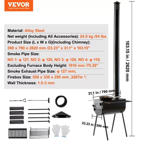 Vevor Portable Wood Stove for Camping and Outdoor BBQ with India | Ubuy