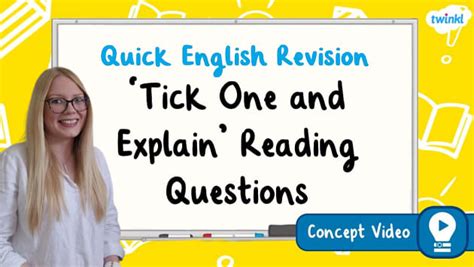 'Tick One and Explain' Reading Questions | KS2 Concept Video