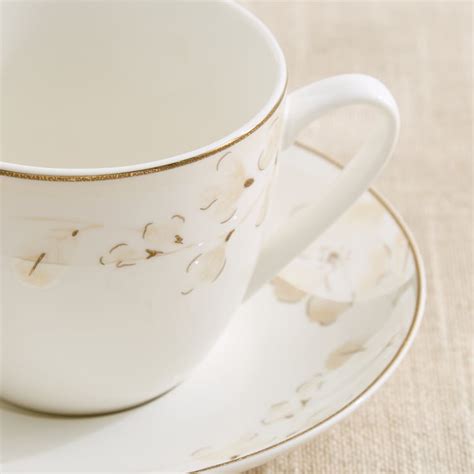 Buy Altius Blumen Bone China Cup and Saucer - 200ml from Home Centre at ...