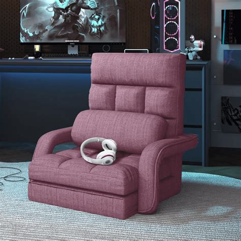 Adjustable Floor Gaming Chair for Adults 6-Position Chaise Lounge Chair ...