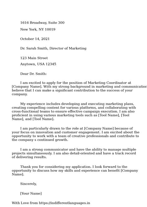 2 Examples of Marketing Cover Letter Examples