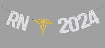 RN 2024 Banner, 2024 Medical Nurse Grad Party Decorations, Officially A ...