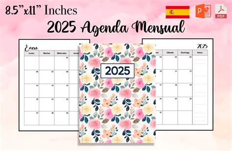 2025-2028 Agenda Mensual Spanish Planner Graphic by Ilyas Designs ...