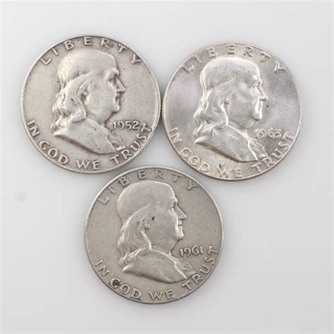 US Silver Franklin Half Dollar, 3 Pieces | Property Room