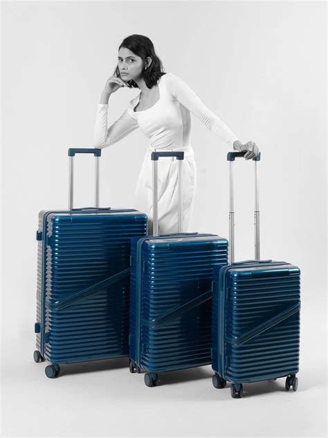 Oblique Combo | Blue | Set of 3 Hard Luggage