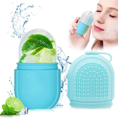 MAYCREATE® Ice Face Roller Ice Cube Mold With Cleansing Brush, Anti ...