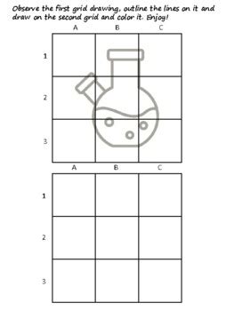 63 Chemistry Easy Grid Drawing Activities, Chemistry Art Sub Plan, Grid ...