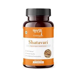 VedViyan Naturals Shatavari Capsules 500 mg 60 Capsules,|100% Natural ...