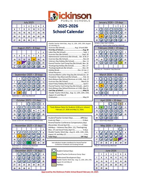 Dickinson Public Schools ND Calendar 25-26 Revised [pdf] - EduCounty