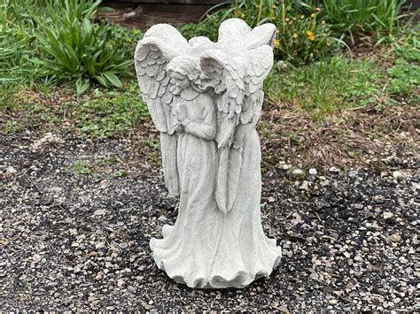 Garden Angels Statue Concrete Three Angels Sculpture Cherub Stone ...