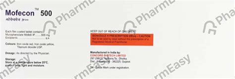 Buy Mofecon 500 MG Tablet (10) Online at Flat 15% OFF | PharmEasy