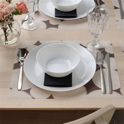 VÅRKLYNNE place mat, patterned black/white, 36x29 cm (14 ¼x11 ½") - IKEA
