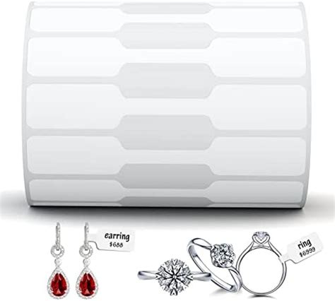 Anylabel Jewelry Tags, 500 Labels/Roll, White, Rectangular, Glossy ...