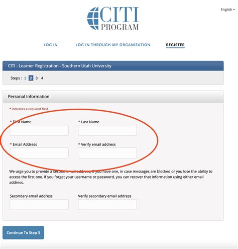 Step 1: CITI Registration and Training Courses - SUU