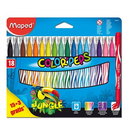 Flomasteri Maped 14+4 Jungle Color Peps M845429 | Volim svoj dom