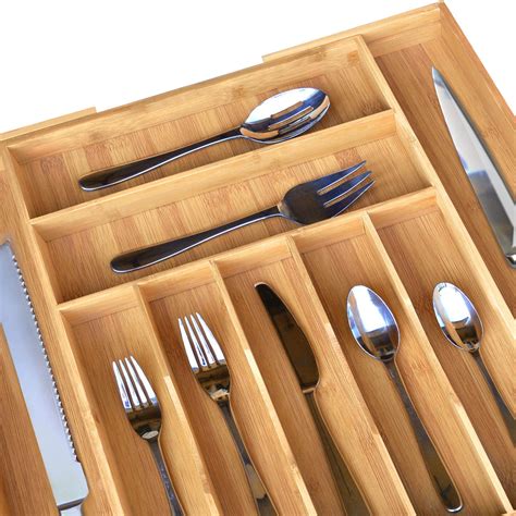 White Whale Drawer Dividers silverware tray Expandable Utensil Cutlery ...