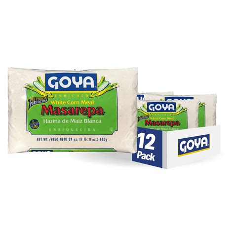 Goya Foods Masarepa Pre-Cooked White Corn Meal, 24 Ounce (Pack of 12 ...