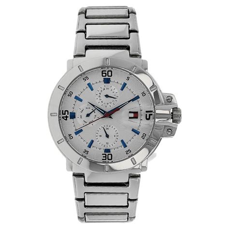 Buy Online Tommy Hilfiger Quartz Multifunction Silver Dial Metal Strap ...
