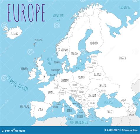 Labeled Map of Europe 的图像结果