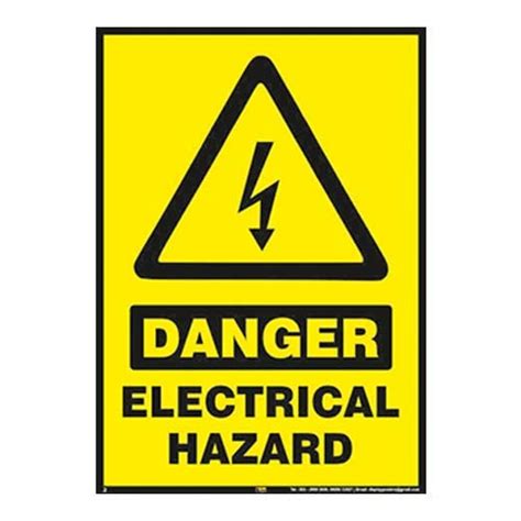 Mr. Safe - Danger Electrical Hazard Sign 2 PVC Sticker A3 (11.7 inch X ...